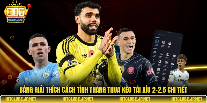 Bảng giải thích cách tính thắng thua kèo tài xỉu 2-2.5 chi tiết.