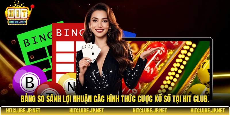 Bảng so sánh lợi nhuận các hình thức cược xổ số tại Hit Club.