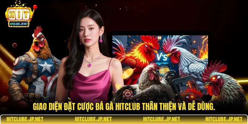 Giao diện đặt cược đá gà Hitclub thân thiện và dễ dùng.